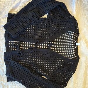 Speechless Black Crochet Kids Blouse